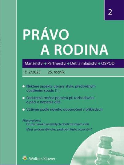 Výživné podle nového doporučení v příkladech, Právo a rodina č. 2/2023-25.ročník, Mindlová, V.